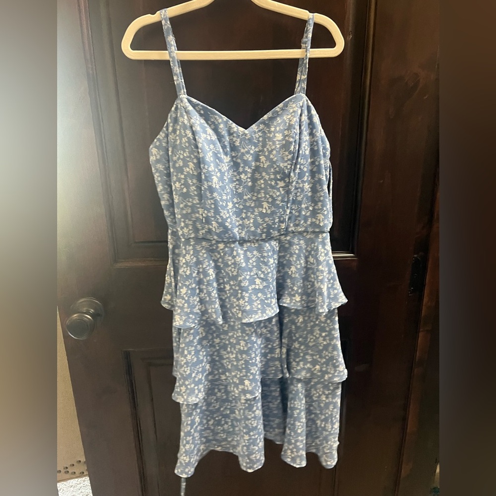 Blue floral dress